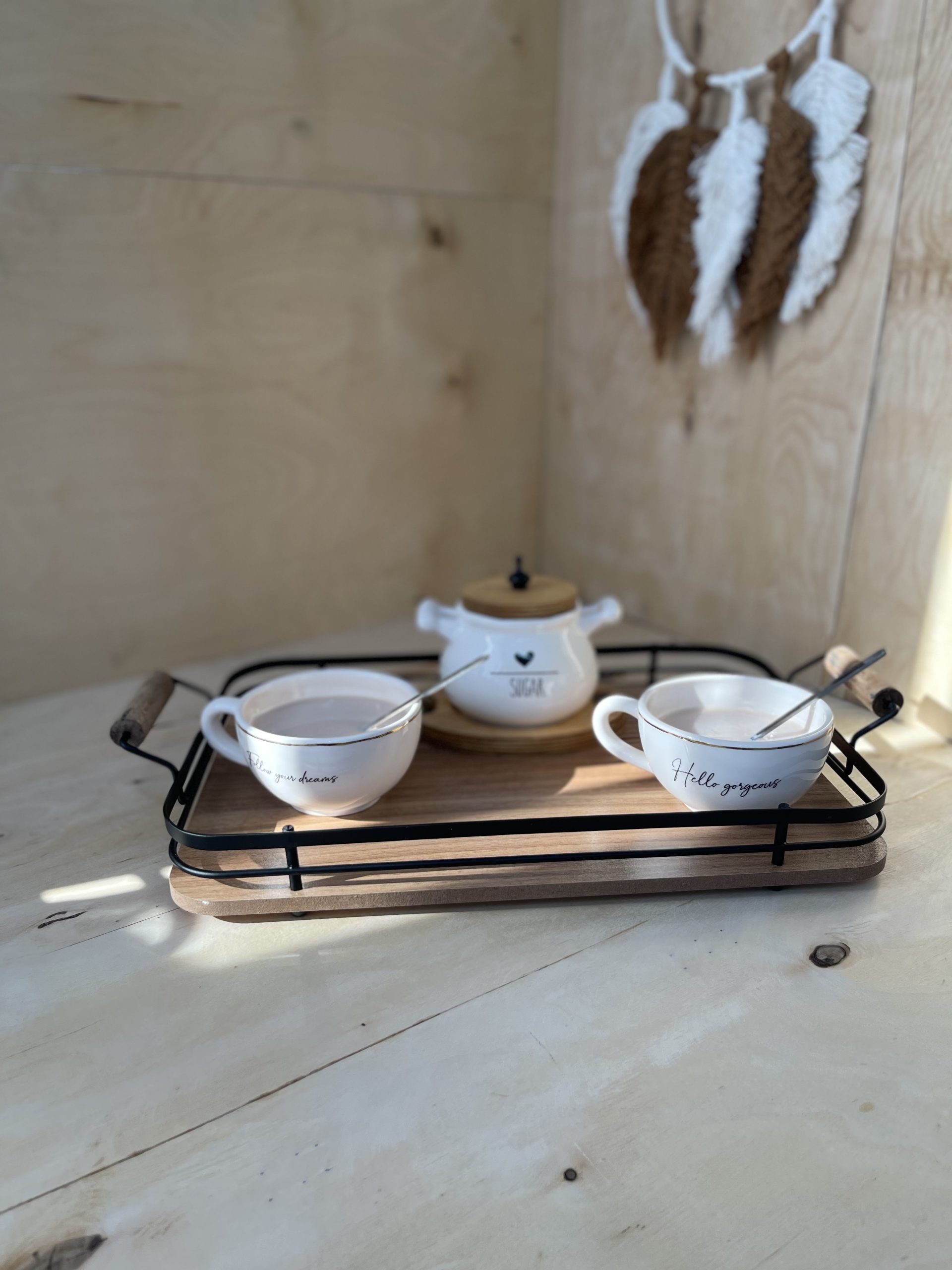 سینی تسمه ای دسته چوبی کد ۸۰۲۶