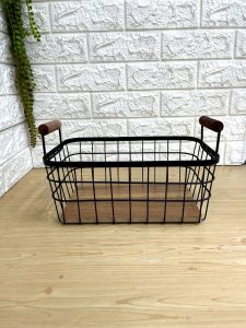 نظم دهنده کابینت آشپزخانه مدل دسته چوبی فلزی با کف چوبی مقاوم