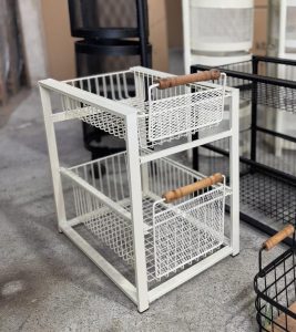 نظم دهنده کابینت آشپزخانه مدل استند کشویی با دسته چوبی