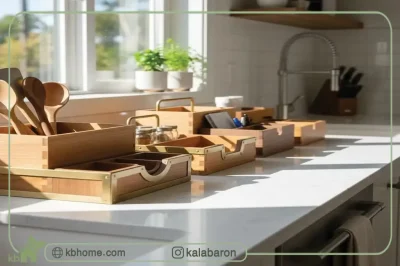 باکس چوبی نظم‌دهنده تمام چوب و ترکیب چوب و فلز
